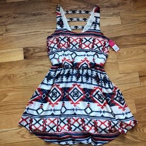 Tribal red, white, and blue dress. NWT.